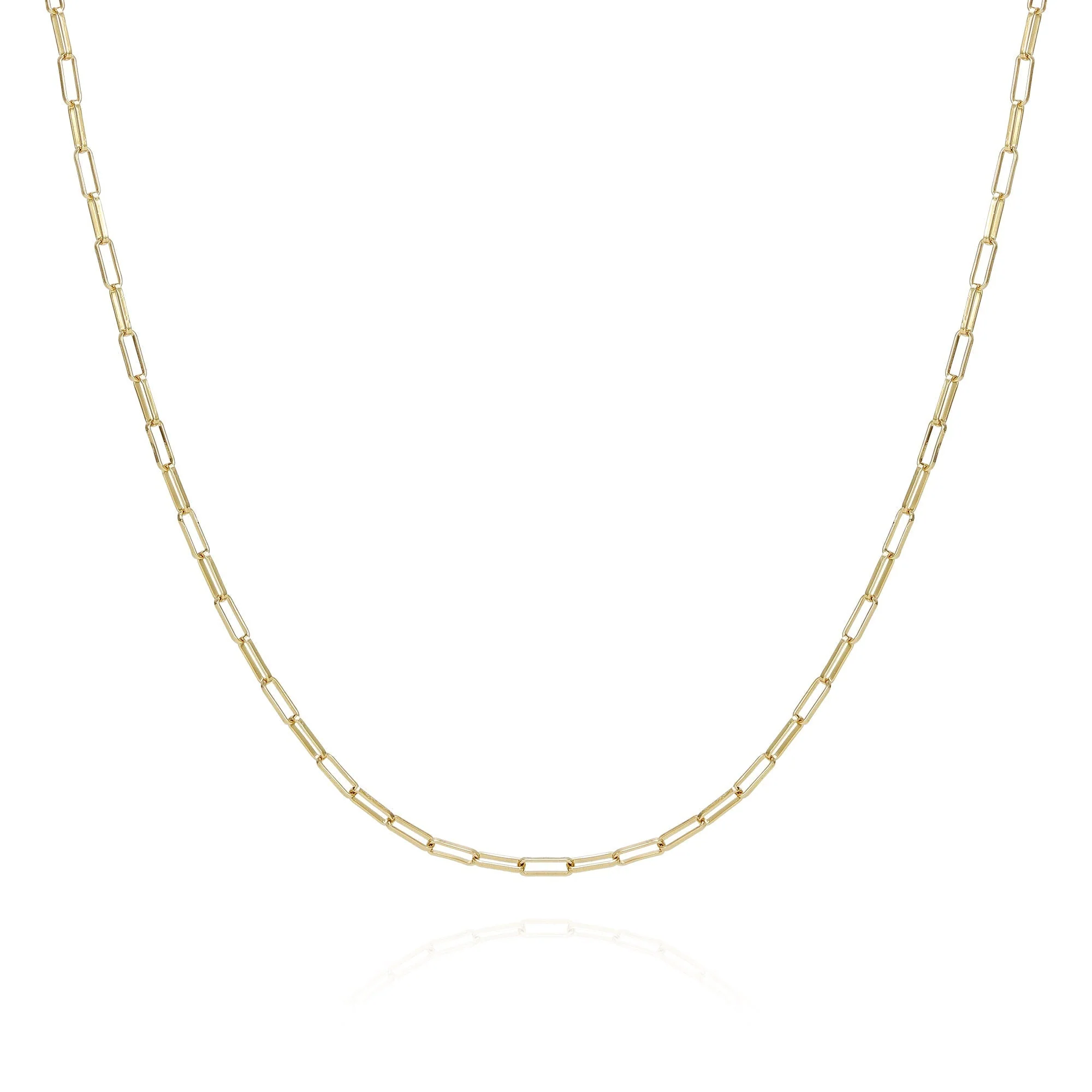 Goldtone Paper Clip Chain Link Necklace