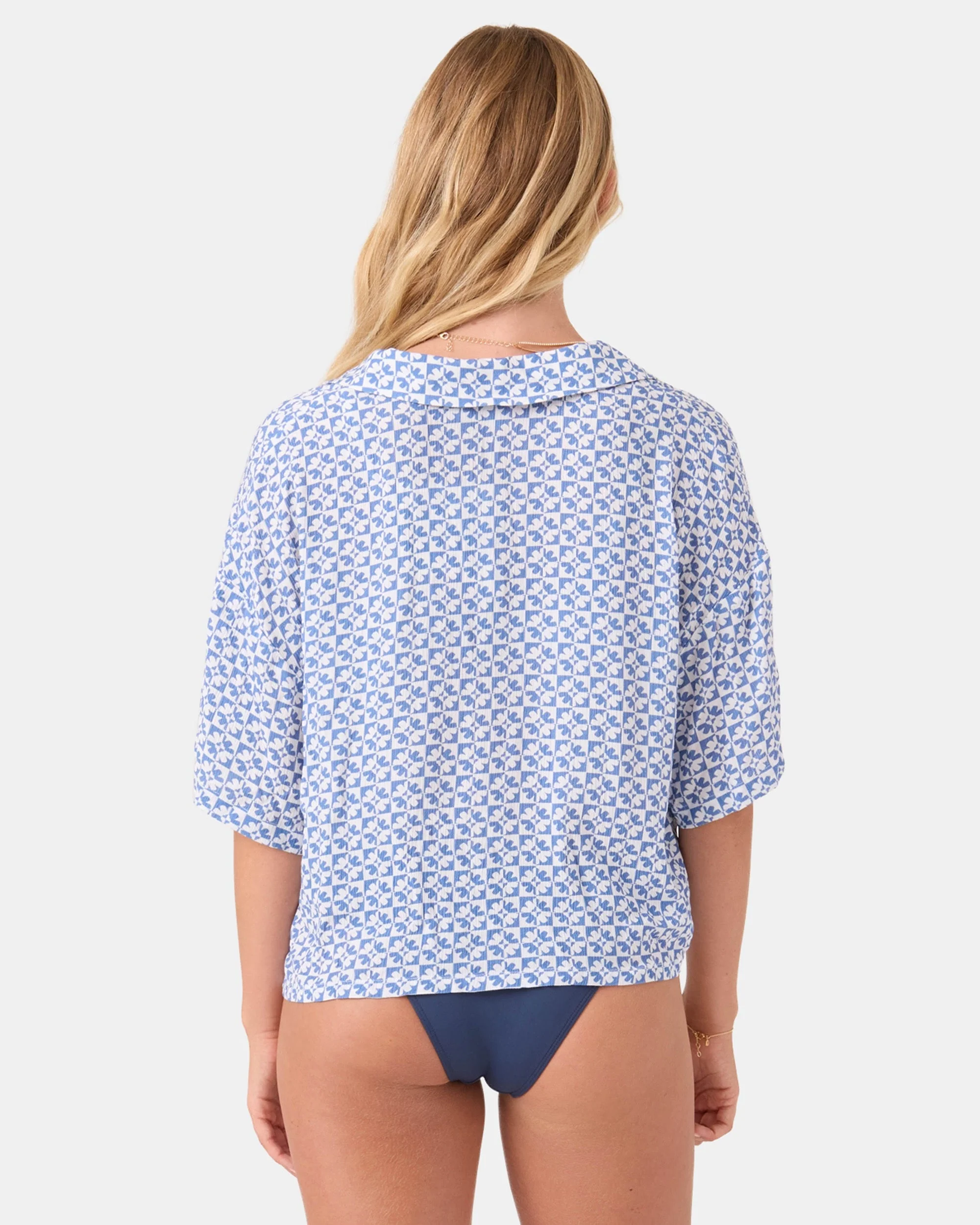 Hazy Dazy Cropped Button Up Cover Up - Image 5