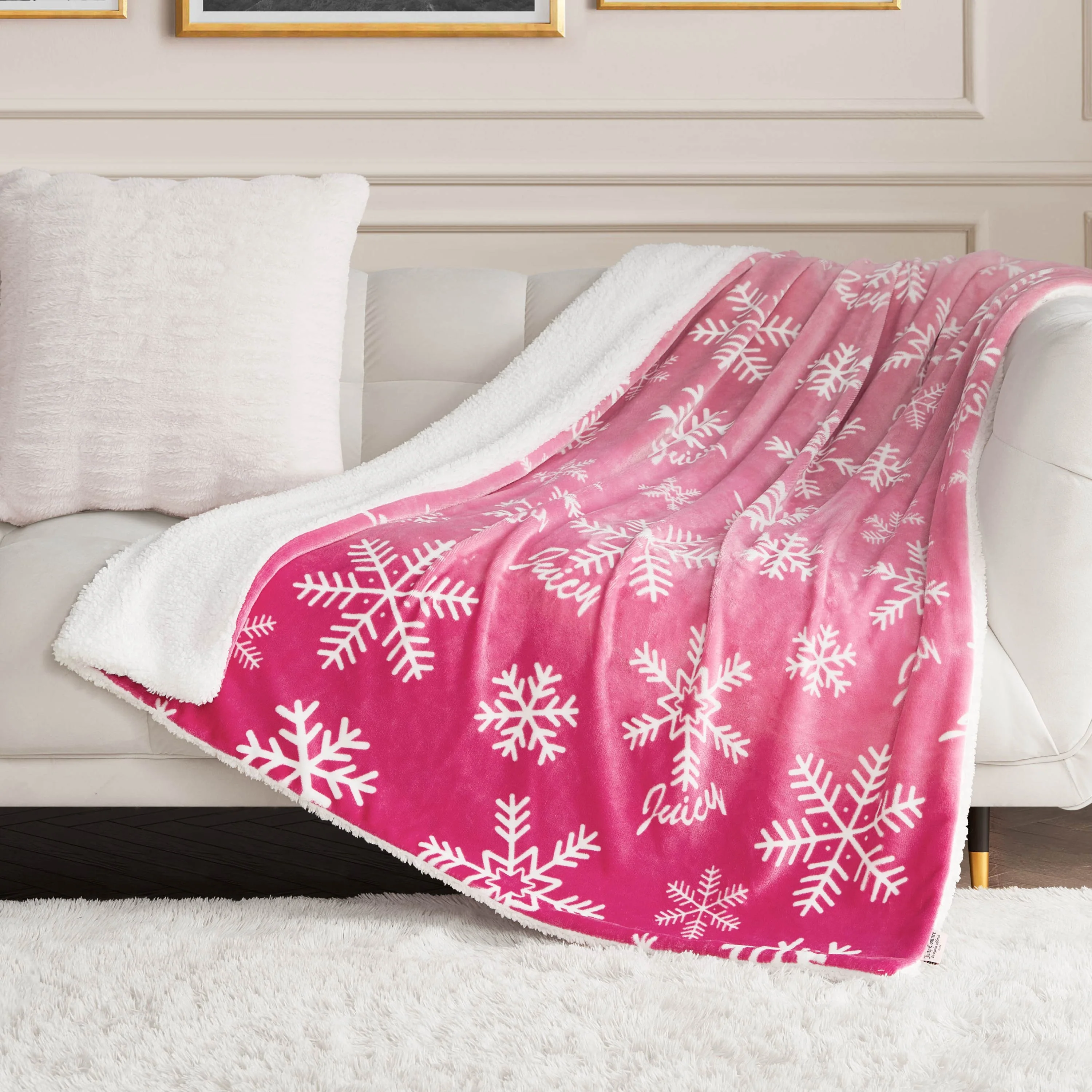 Plush Reversible Sherpa Throw Blanket