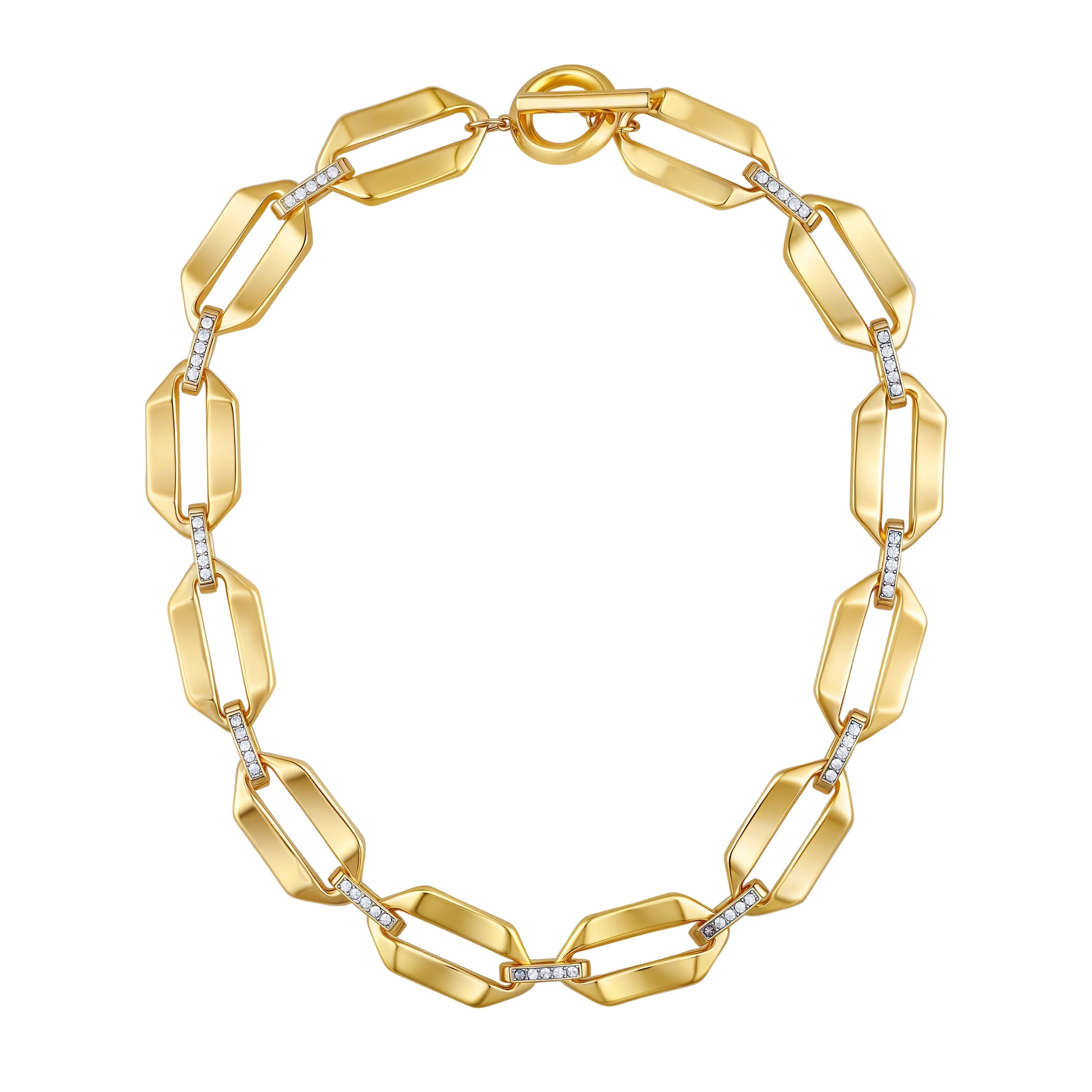 Statement Goldtone Link Necklace - Image 2