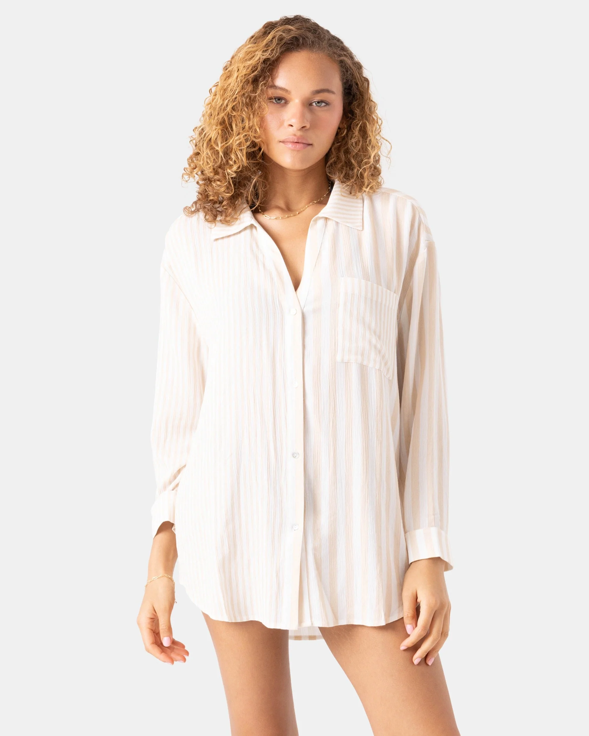 Stripe Out Cover Up Shirt - Image 6