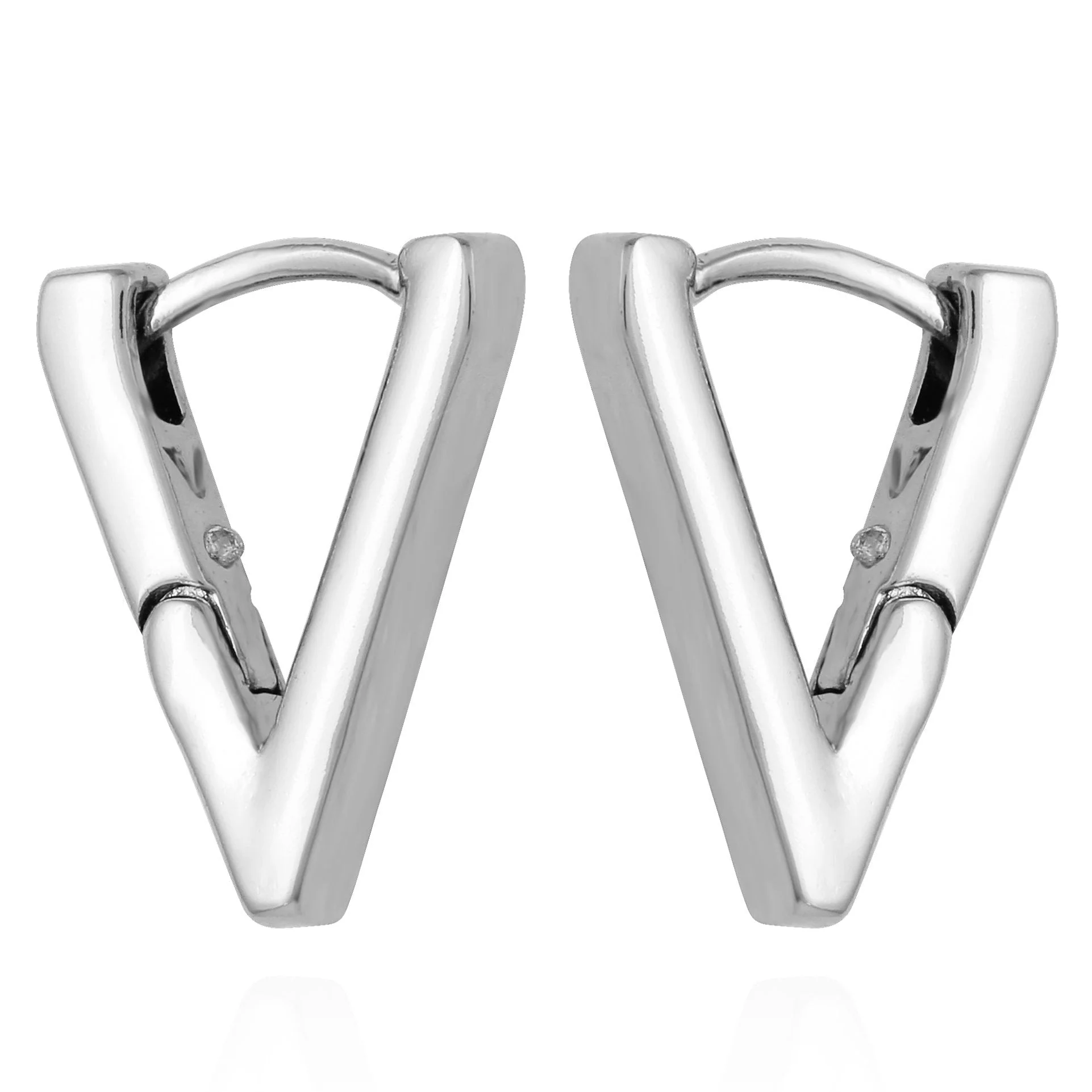 V-Hinge Huggie Earrings - Image 2