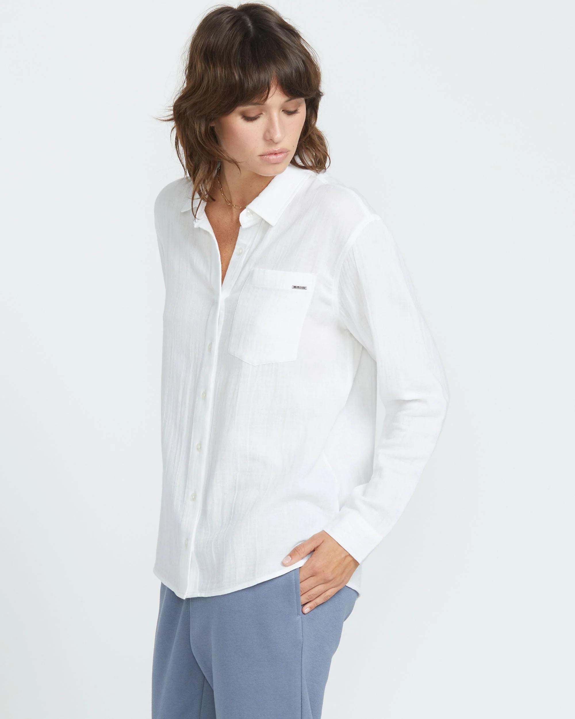 Women's Lil Button Up Long Sleeve Shirt - Image 3